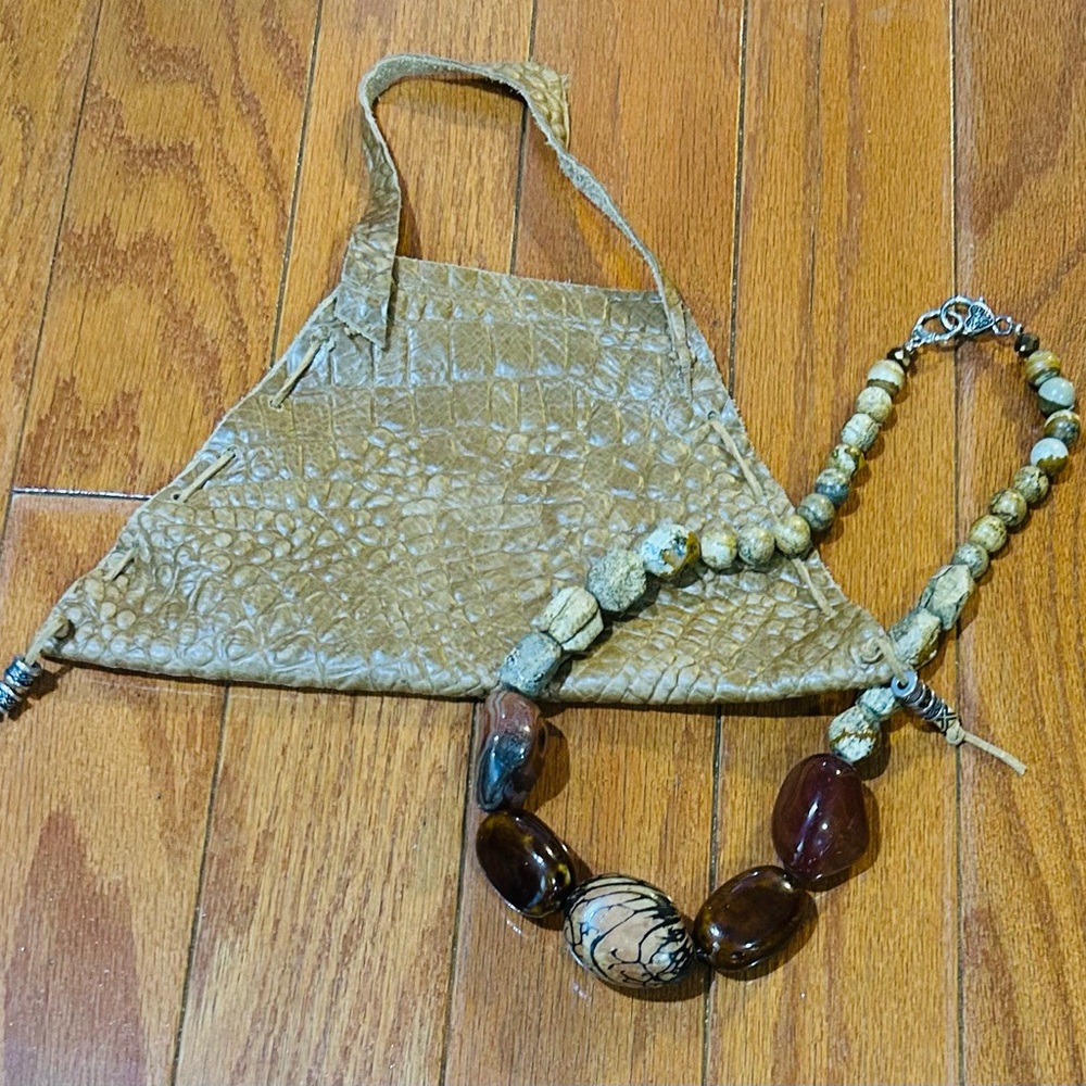 Crocodile Pattern Brown Mini Bag - image 3